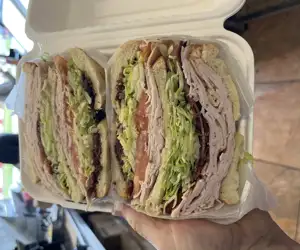 House roasted turkey BLT on house bread 